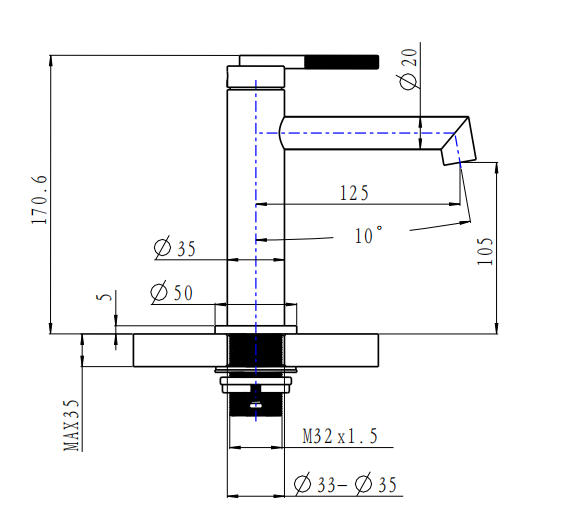 CADDENCE Series Brushed Gun Metal Grey Basin Mixer