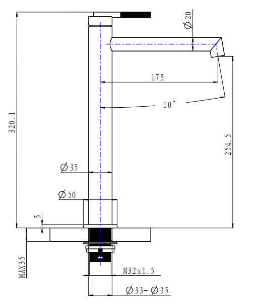 CADDENCE Series Brushed Nickel Tall Basin Mixer