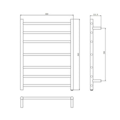 Round Chrome Electric Heated Towel Rack 7 Bars