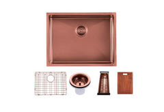 600x450x230mm Rose Gold PVD 1.2mm Handmade Top/Undermount Single Bowl Kitchen Sink 304 Stainless Steel