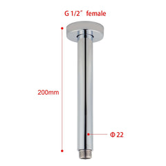 Round Chrome Ceiling Shower Arm 200mm