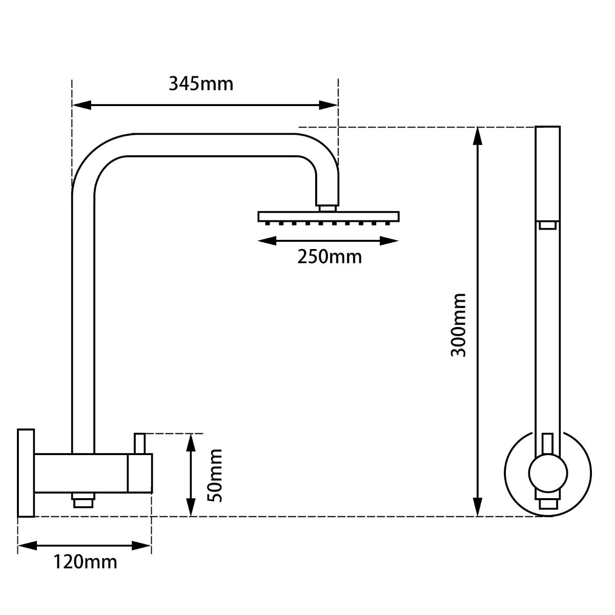 Round Black Shower Station