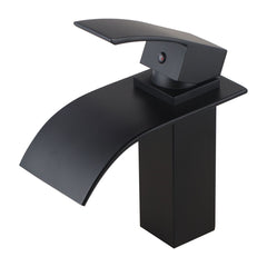 CASCADE Waterfall Matt Black Basin Mixer