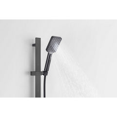 Square Shower head & Shower Rail- Gun Metal