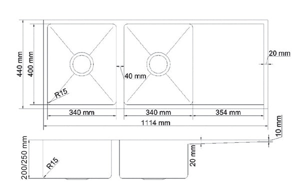 Atlas Handmade Kitchen Sink Black