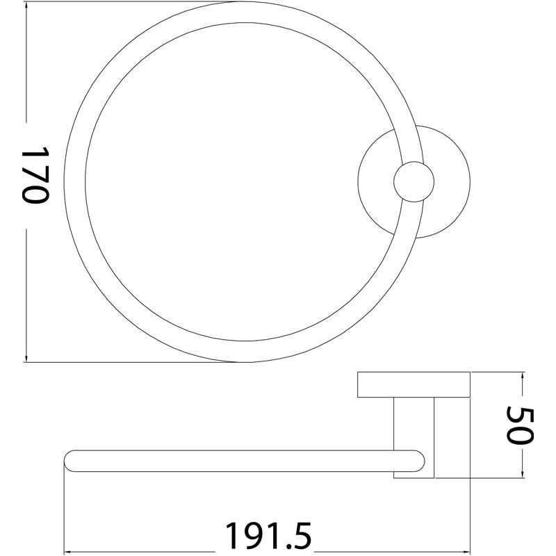 Hand Towel Ring- Matt Black