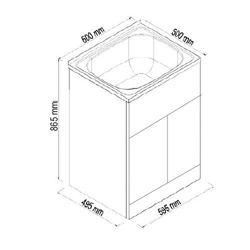 Rio Laundry Trough with Cabinet (45 litre)