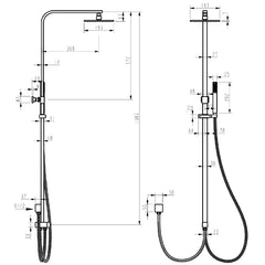 Square Shower Set in Chrome