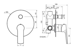 London Shower Mixer with Diverter