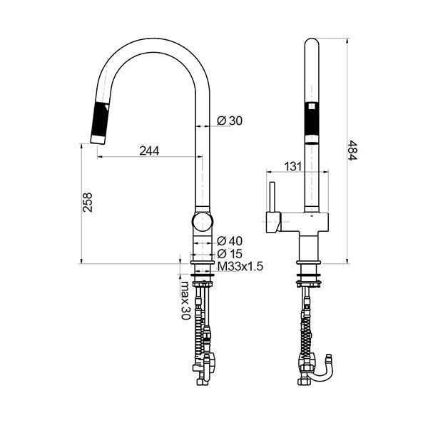 Pull Out Kitchen Mixer