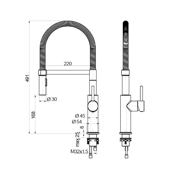 Pull Down Kitchen Mixer