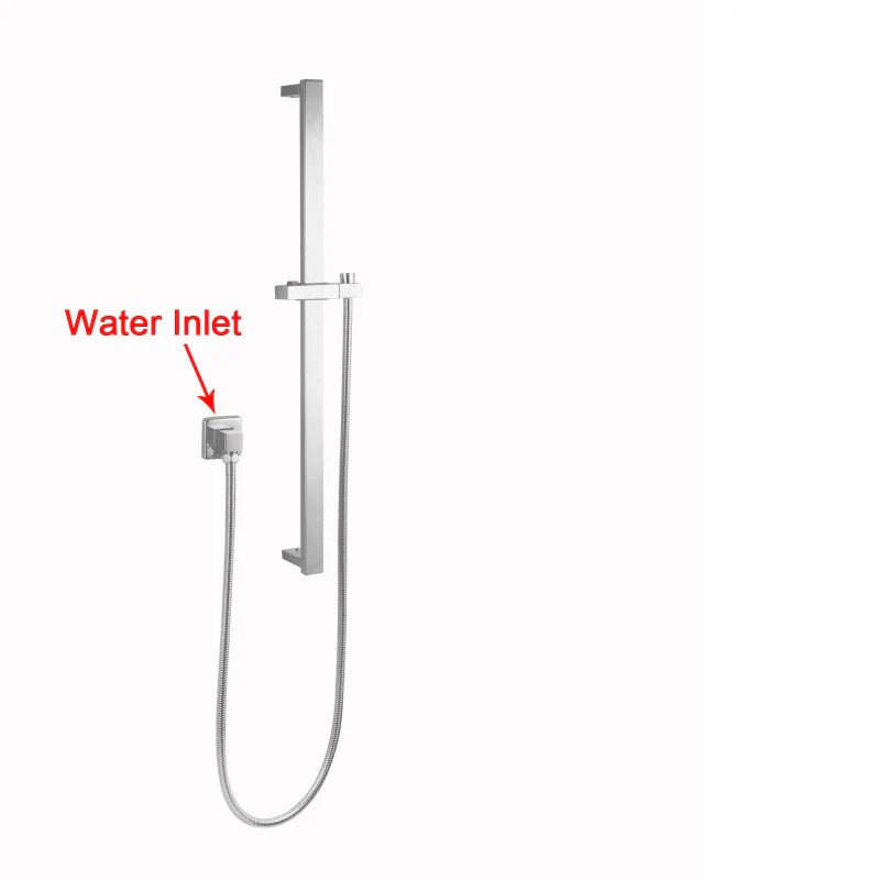 Square Brushed Nickel Hand Shower Rail without Handheld Shower