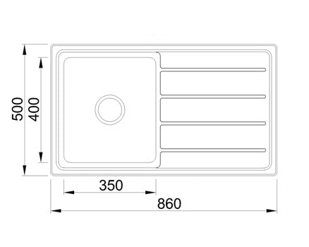 Square Sink 860*500*200mm- 304 Stainless steel