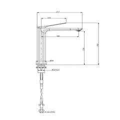 RUSHY Black Tall Basin Mixer