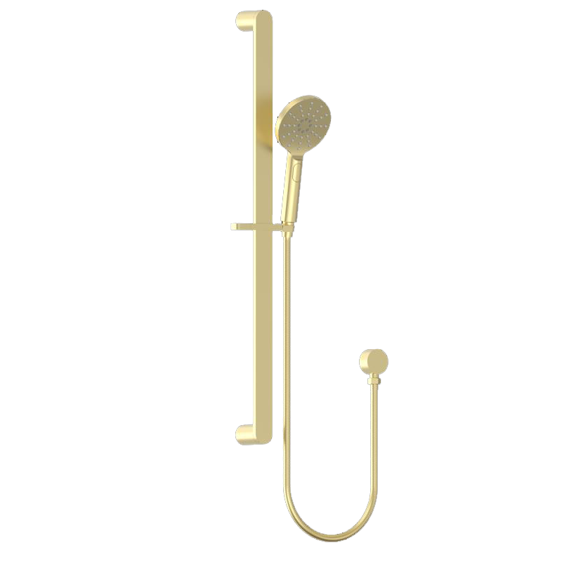 Round Shower Head & Shower Set on Rail- Brushed Gold