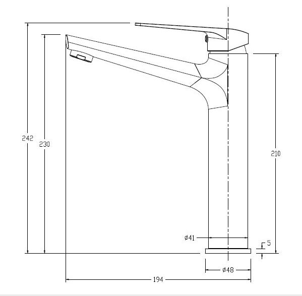 Tall Basin Mixer- Gun Metal