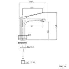 RUSHY Brushed Gun Metal Short Basin Mixer