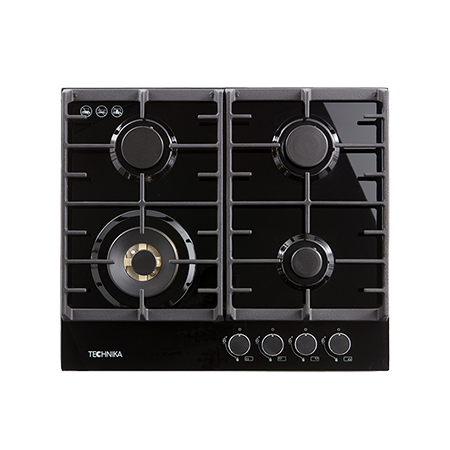 Black Glass Gas Cooktop 60 cm