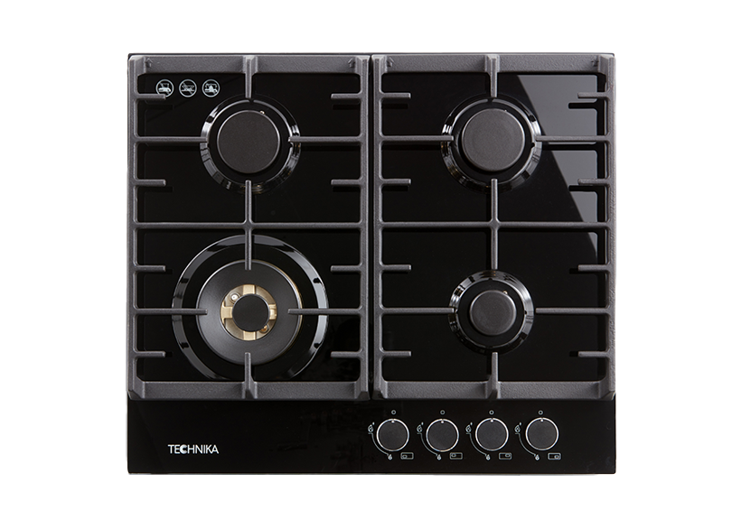 Black Glass Gas Cooktop 60 cm