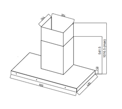 Deluxe Canopy Rangehood T SHAPED 90 CM