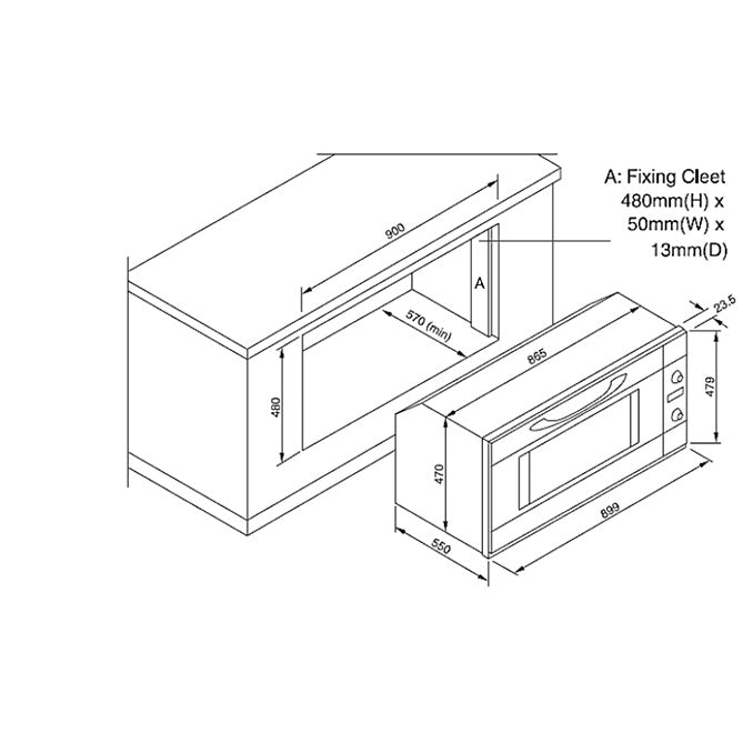 8 Function Built-In Oven 90CM