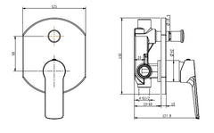 Shower Mixer With Diverter Black