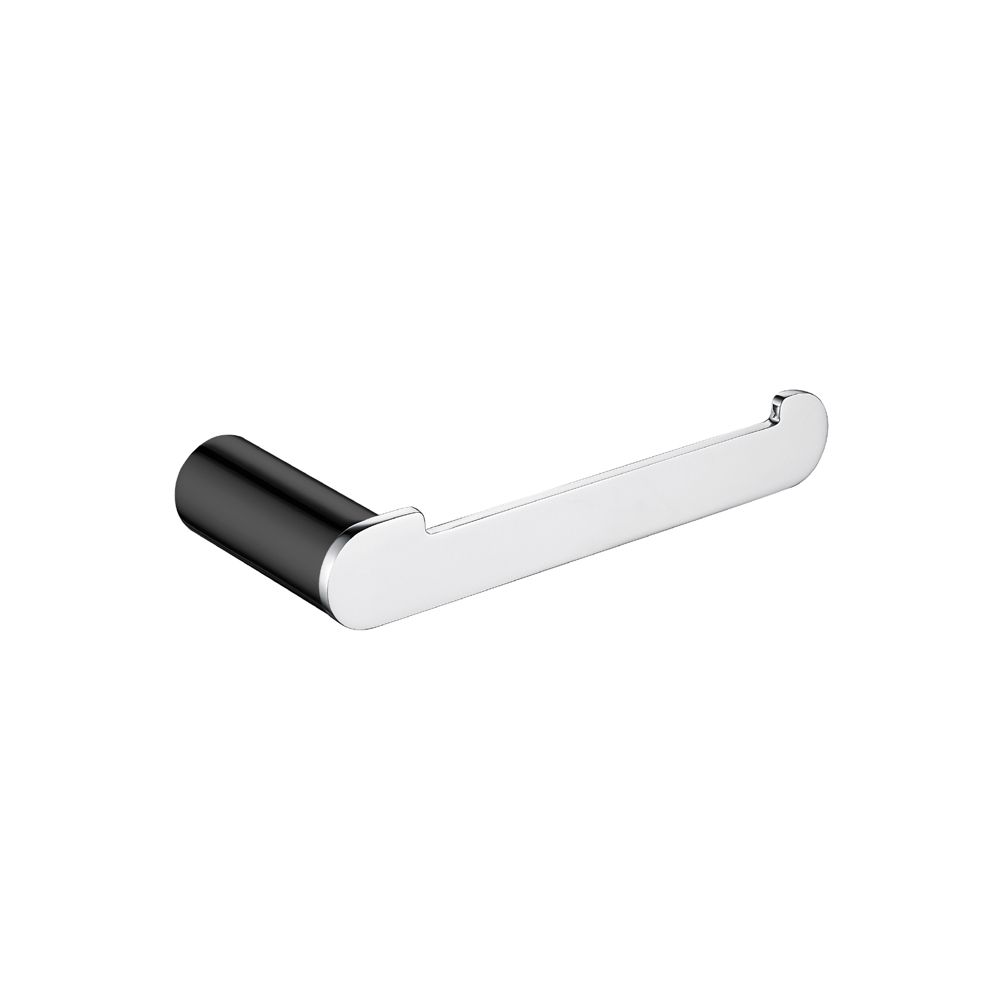 Esperia Solid Brass Black & Chrome Toilet Roll Holder