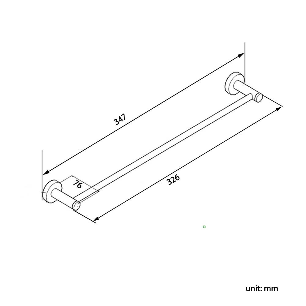 Pentro Chrome Single Bar Towel Ring