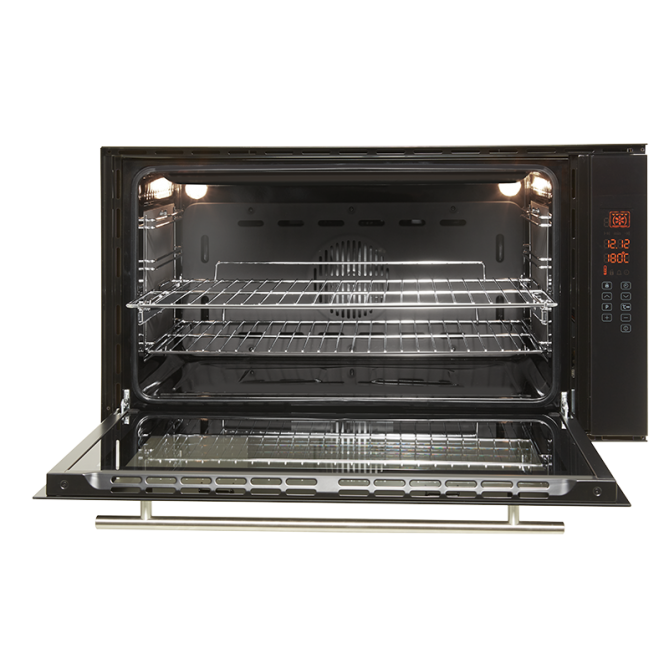 Oven Black Glass + Stainless Steel