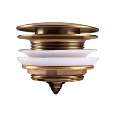 40mm Brushed Yellow Gold Solid Brass Bathtub Mushroom Pop Up Waste Drain NO Overflow