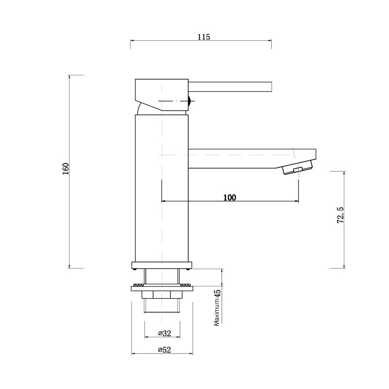 Norico Pentro Matte Black Round Basin Mixer Tap