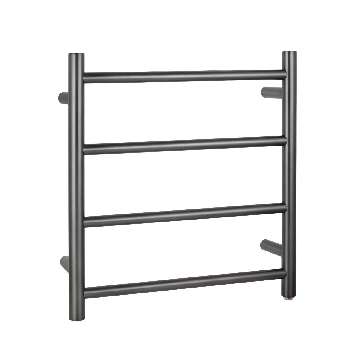 Brushed Gun Metal Round Electric Heated Towel Rack 4 Bars