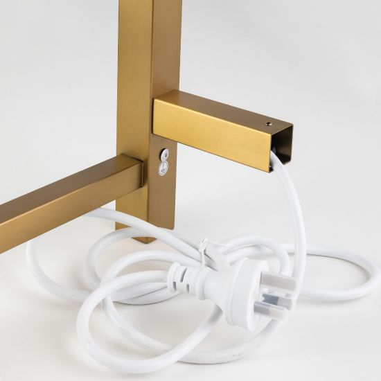 Brushed Yellow Gold Square Electric Heated Towel Rack 4 Bars