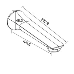 AU Chrome Bathtub/Basin Wall Spout