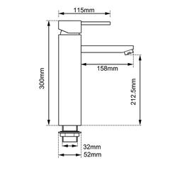 LUCID PIN Round Black Tall Basin Mixer