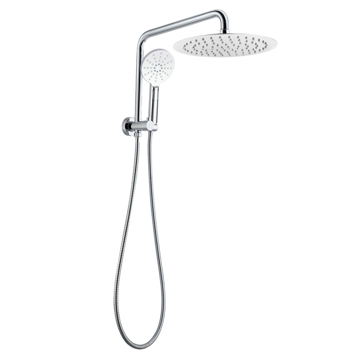 530mm Height 10'' Round Chrome Shower Station Top Water Inlet