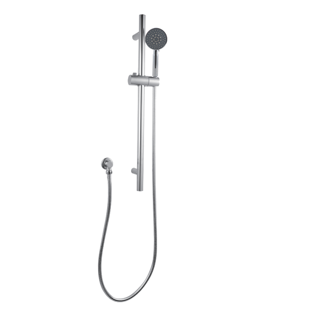 Round Chrome Hand held Shower Set With Rail