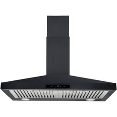 Pyramid Canopy Rangehood, Matte Black 90CM