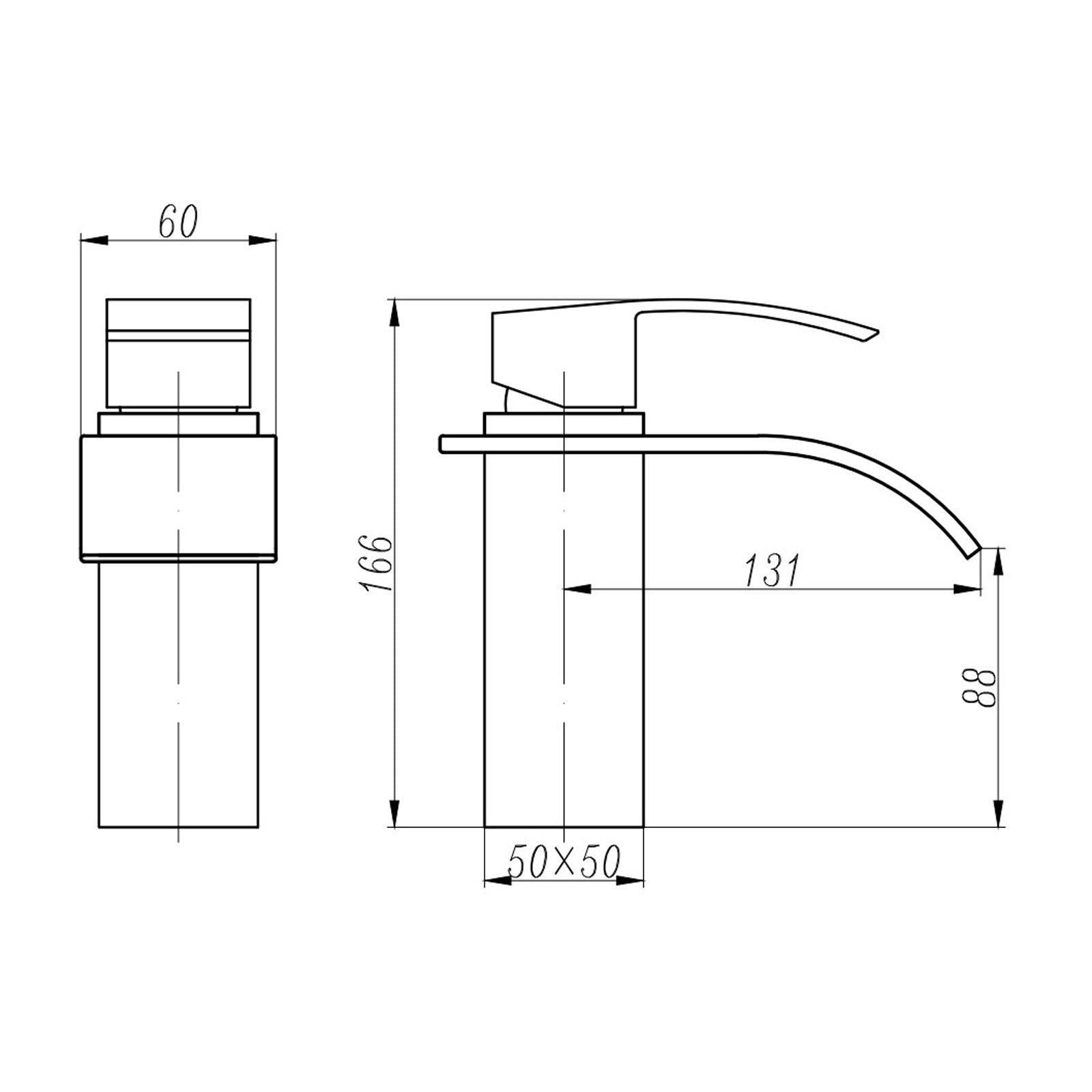 CASCADE Chrome Waterfall Basin Mixer