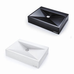 Sternhagen 615x445x130mm Above Counter Basin White or Black Glossy Bathroom Wash Basin Sani-Quartz Composite Golden Cut