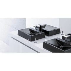 Sternhagen 615x445x130mm Above Counter Basin White or Black Glossy Bathroom Wash Basin Sani-Quartz Composite Golden Cut