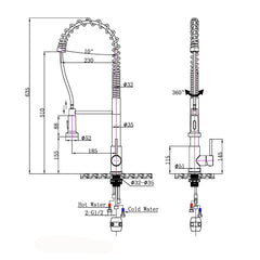 Tall Spring Black Pull Out Kitchen Sink Mixer Tap