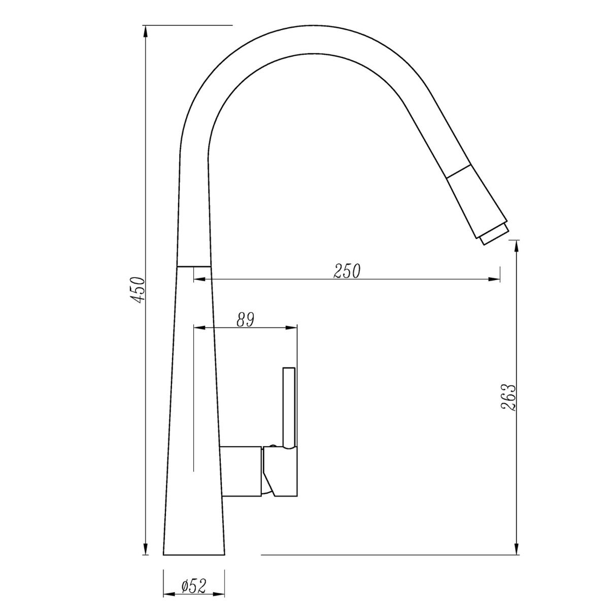 Norico Pentro Chrome Pull Out Kitchen Mixer