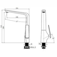 Norico Esperia Brushed Nickel Kitchen Mixer