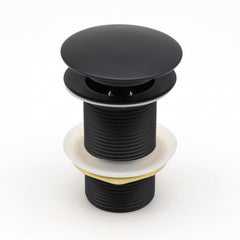 32/40mm Black Mushroom Solid Brass Basin Pop Up Waste NO Overflow