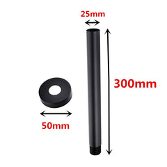 Round Black Ceiling Shower Arm 300mm