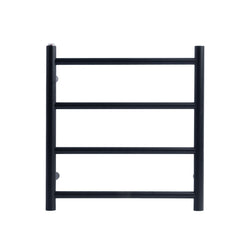 Round Matte Black Electric Heated Towel Rack 4 Bars