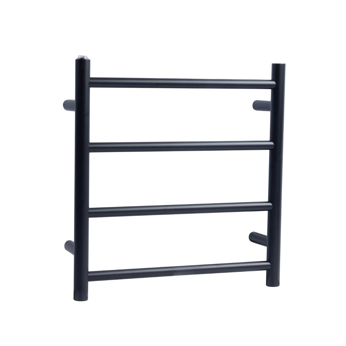 Round Matte Black Electric Heated Towel Rack 4 Bars