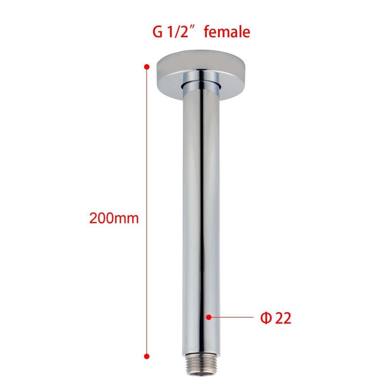 Pentro Chrome Round Ceiling Shower arm 200mm