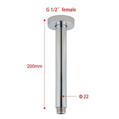 Pentro Chrome Round Ceiling Shower arm 200mm